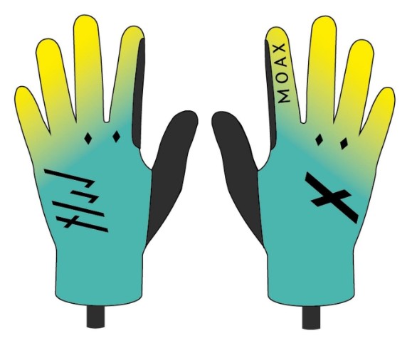 Перчатки для л/роллеров MAOX  Max Air бирюза/лимонный
