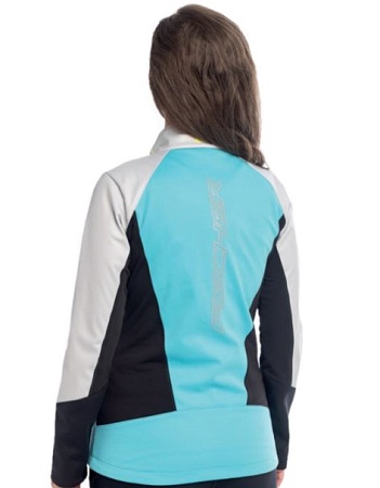 Тренировочная куртка FISCHER SOFTSHELL WARM W бирюзовый/серый