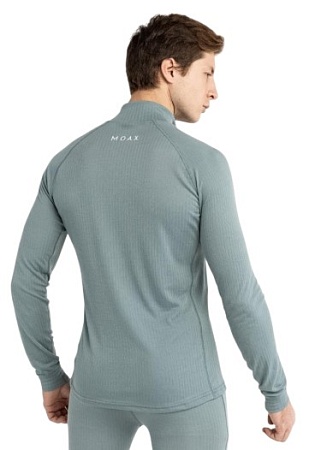 Термофутболка MOAX RACE WIND LS с воротником M серо-зеленый