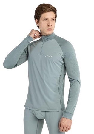 Термофутболка MOAX RACE WIND LS с воротником M серо-зеленый