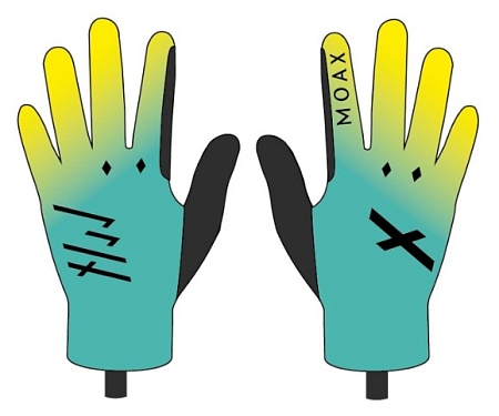 Перчатки для л/роллеров MAOX  Max Air бирюза/лимонный